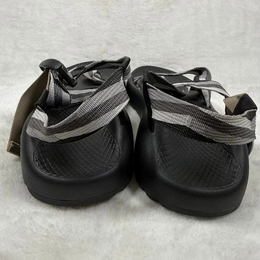 Chaco Z Cloud 2 Mens Sport Sandals Black Gray Striped Strappy Hiking Shoes 7